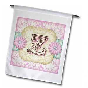 Monogram Initial Z Garden Flag, 12 by 18-Inch